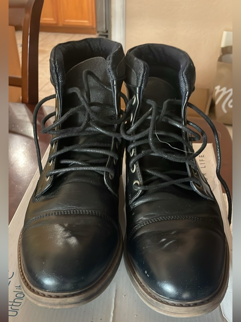 Size 10 black Sonoma Goods for Life Vitalize Ortholite lace-up ankle boots